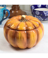 Ebros Home And Kitchen Orange Ceramic Pumpkin Soup Or Dessert Bowl Set Of 2 - $43.99