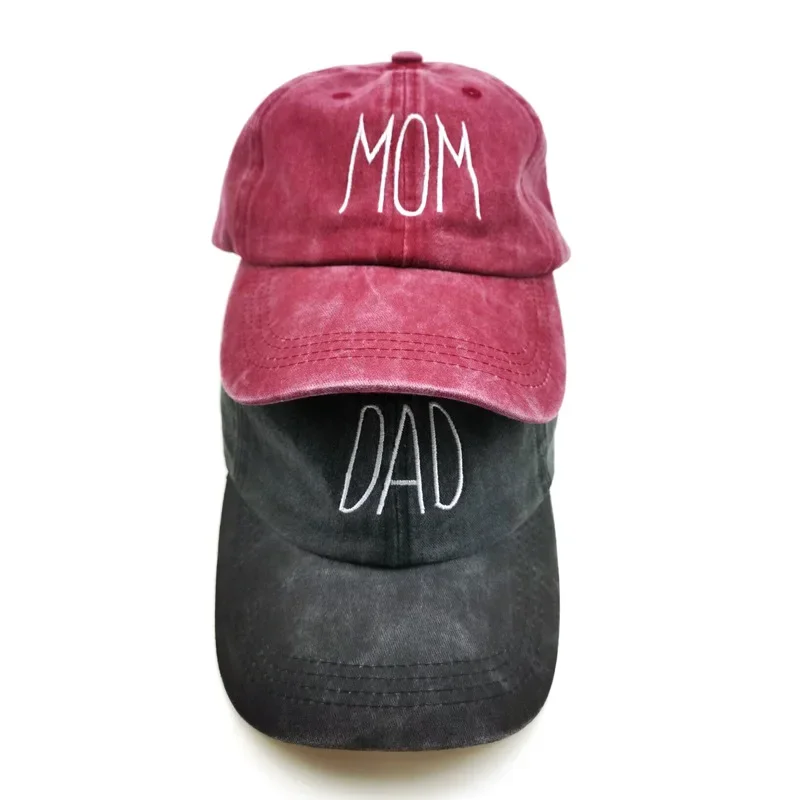 Letter Embroidery Baseball Cap MOM Dad Hat 100% Cotton Washed Fashion Baseball - £11.05 GBP