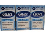 3 Boxes COLACE CLEAR STOOL SOFTENER 84 TOTAL CLEAR SOFTGELS Exp. 11/24 - $22.76