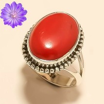 Red Coral Gemstone 925 Silver Ring Handmade Jewelry Ring All Size For Women - £7.39 GBP