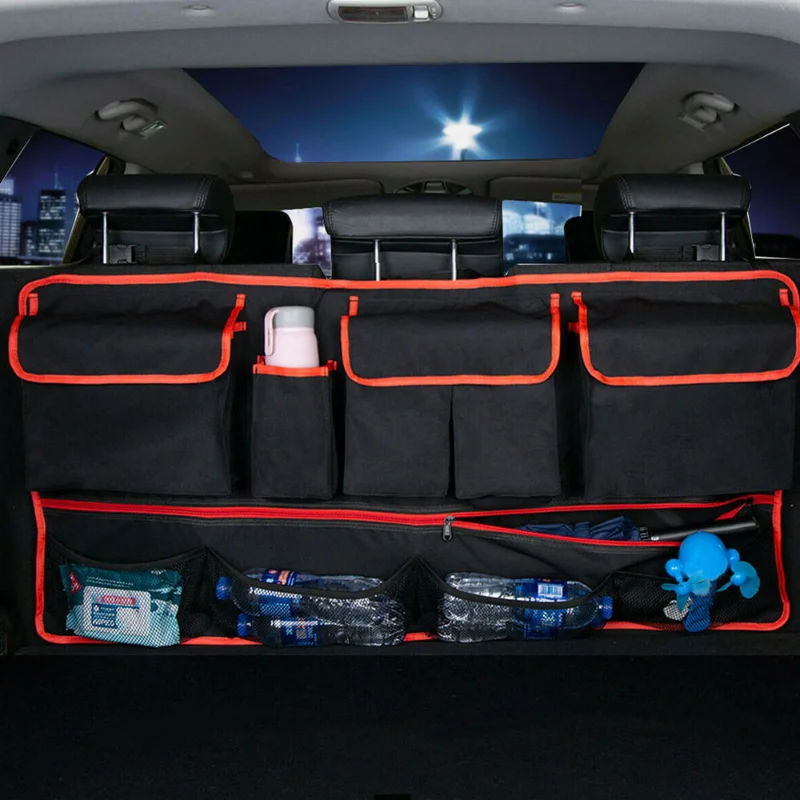 Multi-Pocket Car Trunk Organizer Car Trunk Hanging Rear Seat Storage Bag Decor - £24.09 GBP