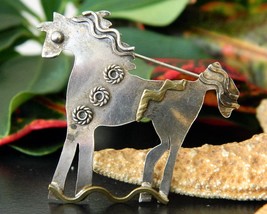 Vintage Horse Sterling Silver Brooch Pin Handcrafted Signed Enewold - £39.24 GBP