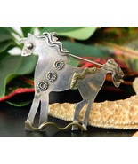 Vintage Horse Sterling Silver Brooch Pin Handcrafted Signed Enewold - £39.83 GBP