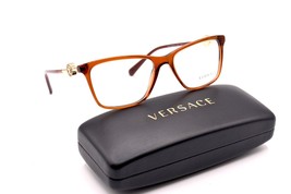 New Versace VE3299B 5324 Transparent Brown Authentic Eyeglasses Frame Rx 55-17 - $145.86
