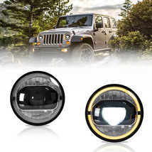 VLAND 07-17 Jeep Wrangler JK Dual Beam Lightbar LED DRL Halo Ring Headlights - £205.55 GBP
