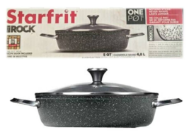 Starfrit 6505127 The Rock Deep Dish Pan, Aluminum, 12&quot; - £35.74 GBP