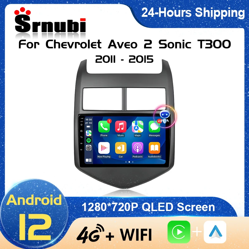 2Din Android 12.0 Car Radio for Chevrolet Aveo 2 Sonic T300 2011 2012 2013 2014 - £91.47 GBP+