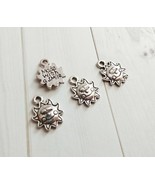 10 Sun Quote Charms Made With A Smile Antiqued Silver Sunshine Jewelry Tags - $4.02 CAD