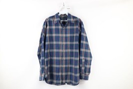 Vtg 70s Pendleton Mens Medium Distressed Wool Collared Button Shirt Plaid USA - £36.96 GBP