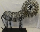 Mid-Century Modern 1970&#39;s Large Black Wire Lion Modernist Table Sculpture - $494.01