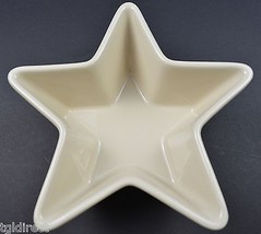 Longaberger Pottery Woven Traditions Ivory Pattern Star Shaped Bowl Home Decor - £21.30 GBP