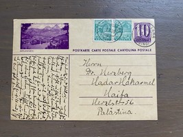 Alte alte Postkarte Telegramm aus der Schweiz nach Palästina 1935 - $9.98