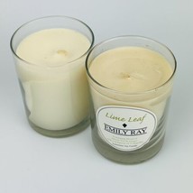 Emily Ray Jar Candles 8.1 oz Set Hand Poured Soy, Lime Leaf Scent Retired Rare - £10.89 GBP