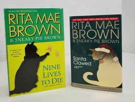 Lot 2 Rita Mae Brown Sneaky Pie Books Santa Clawed Nine Lives To Die 1st Ed HCDJ - £3.10 GBP
