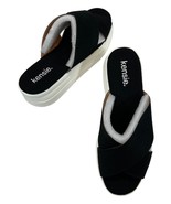 Kensie Womens 8.5 Rone Platform Slides Cross Straps Black White New SKU#... - $30.27 CAD