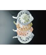  Handmade Crochet Neutral Colors Set of 4 Leaf Coasters  - $20.00