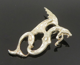 925 Sterling Silver - Vintage Shiny Flying Dragon Pendant - PT20017 - £24.99 GBP