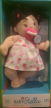 Manhattan Toy Baby Stella 15&quot; Plush Girl Baby Doll In Outfit &amp; Magnetic Pacifier - $37.39