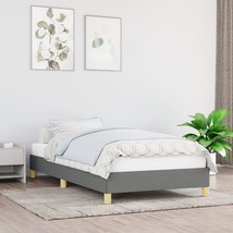  Bed Frame Dark Grey Polyester, Plywood, Engineered Wood Twin XL - $2,841.18 MXN
