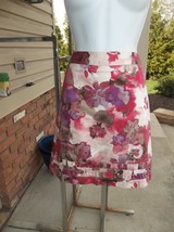  Ann Taylor Loft Pink&amp;Purple Floral Print Skirt 8 - £11.83 GBP
