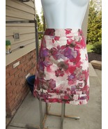  ANN TAYLOR LOFT PINK&amp;PURPLE FLORAL PRINT SKIRT 8 - $14.99