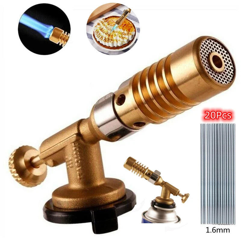 Portable Welding Torch Flame  Copper Highly Adjustable ss BBQ Barbecue Gas Torch - £51.54 GBP