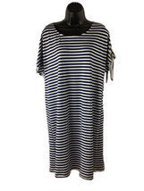Ronni Nicole Womens Dress 10 Polyester Blend Blue White Strip Tie Sleeves - £10.22 GBP