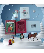 Lot Of 4 Hallmark Sculptors &amp; Ecclesia Snowman  Horse Kitten Keepsake Or... - £15.16 GBP