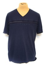 Tommy Hilfiger Striped T-Shirt V Neck Embroidery Logo Blue XXL  XX Large - £14.20 GBP