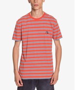 MSRP $35 Quiksilver Red &amp; Blue Stripe Logo Crewneck Tee Size Large - €12,99 EUR