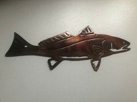 Red Fish - Metal Wall Art - Copper 48&quot; wide with metal support stand offs - $185.24