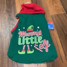 Size Medium Holiday Hoodie for Dog Pet Christmas Elf Costume Green Red New - £12.67 GBP