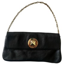 Kate Spade Black Small Shoulder Bag Purse Gold Pyramid Turn Lock Chain S... - $85.76