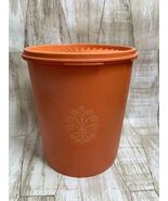 Tupperware Medium Canister in Orange 807-1 Servalier Canister Harvest 7.5&quot; - $11.00