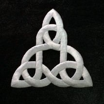 Trinity Celtic Knot Embroidered Patch Stencil Appliques Triquetra Iron O... - £14.84 GBP