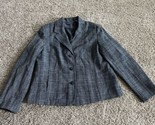 Karen Scott Petites Three Button Long Sleeve Blue Blazer Size 14P - £9.82 GBP