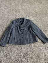 Karen Scott Petites Three Button Long Sleeve Blue Blazer Size 14P - £9.74 GBP