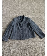 Karen Scott Petites Three Button Long Sleeve Blue Blazer Size 14P - $16.55 CAD