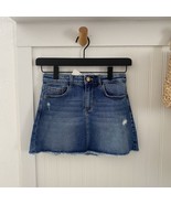 Zara Girls Blue Denim Raw Edge Mini Skirt Size 8Y New - £14.18 GBP