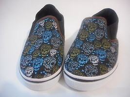 Simon Chang Black Skulls Canvas  Boys Shoes Various Sizes  NWT - $14.99