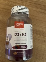 Zahler Chapter One Vitamin D3 K2 60 Gummies -1 per serv EXP  9/26   NEW - £10.98 GBP