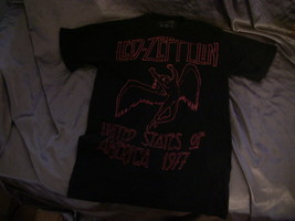 Led Zeppelin Band T Shirt * 1977 Usa Tour * Retro Repro Concert  Men&#39;s Small  - £9.59 GBP
