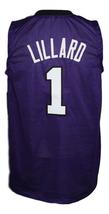 Damian Lillard #1 Custom College Basketball Jersey New Sewn Purple Any Size image 5