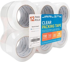 JARLINK Clear Packing Tape (12 Rolls), Heavy Duty Packaging, 720 Total Yards - £31.96 GBP