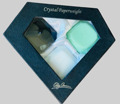 Set of 3 Solid Color Faceted Oleg Cassini Paperweights Presented in a Bold Box - £16.24 GBP