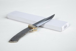 10&quot; OA Knife Blank DIY Swedged Clip Point, Stainless Steel + Brass Guard... - $11.30