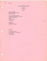 *THE INCREDIBLE HULK - KINDRED SPIRITS (1979) Rev. Draft Script KIM CATT... - £74.41 GBP