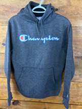 Champion Hoodie Men Size Medium Gray Hooded Sweatshirt Logo - $18.51