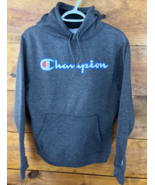 Champion Hoodie Men Size Medium Gray Hooded Sweatshirt Logo - $347.45 MXN