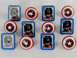 Marvel Captain America Shield Rings, 12 Pack Cupcake Toppers, Two Designs - £7.76 GBP